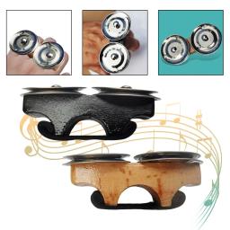 Sino de dedo de percussão, sino de mão, abanador, castanholas, chocalhos, sino de dedo para cajon, tambor de mão, pandeiro, jingles de aço, peça portátil - Image 1