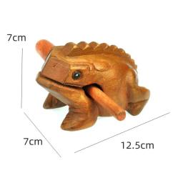 Sapo de madeira Guiro Rasp Desktop Ornamento, instrumento de percussão Low Pitch, Hand Shaker, fofo com batedor, presentes para adultos e crianças - Image 6