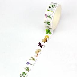 Conjunto De Fita Adesiva Washi, Decoração Pressionada Flores, Folhas Floral Neutras, Diário De Scrapbooking, Fita Adesiva, Papelaria Kawaii, 1X 10m - Image 4