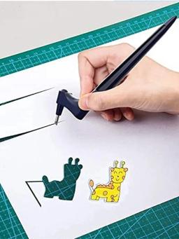 1 peça ferramentas de corte artesanal para artesanato em papel com régua triangular lâmina rotativa de 360 graus faca artesanal de aço inoxidável h - Image 1