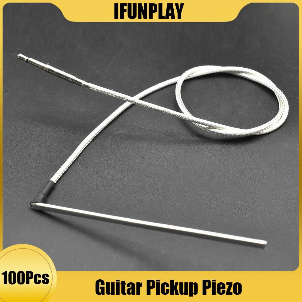 100 pçs ultra fino 0.9mm guitarra eq captador piezo para guitarra acústica captador prata guitarra eq acessórios - Image 1