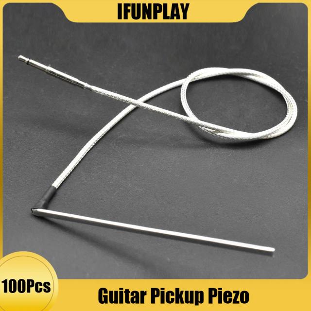 Conjunto de 100 Captadores Piezo Ultra Finos de 0.9mm para Guitarra Acústica - Acessórios Prata para Equilíbrio de Som