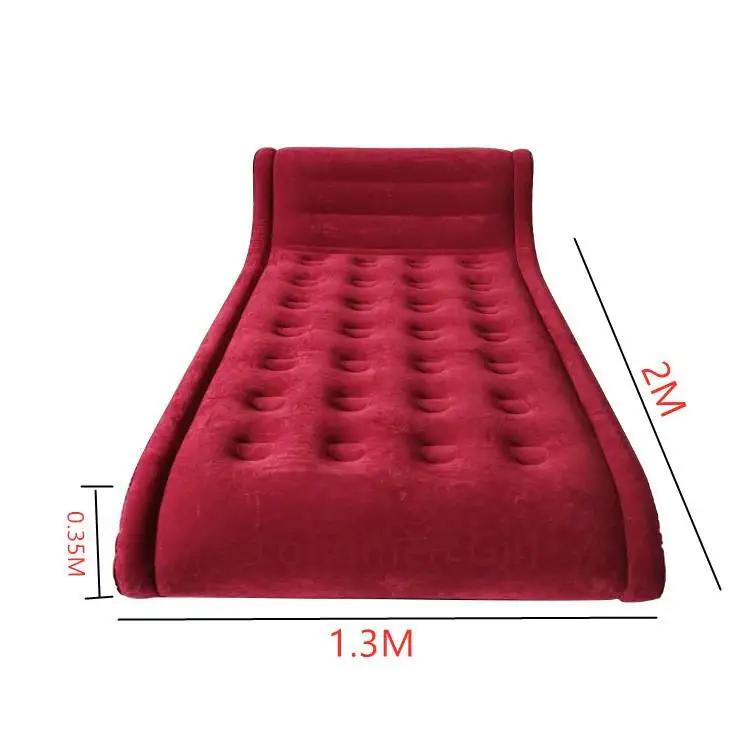 Moderno inflável cama de casal para viagens acampamento dobrável grande sofá cama para adultos crianças ao ar livre jardim mobiliário veludo couro - Image 1