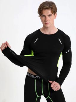 Umidade Wicking camisa de compressão para homens, manga comprida, undershirt atlético engrenagem, esportes treino cueca, sólido - Image 4