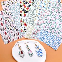 SNASAN-Papel de transferência para argila polimérica, impressão cerâmica macia, papel decorativo floral floresta, earrings DIY, ferramenta de impressão cerâmica - Image 1