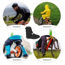 Capas de bicicleta com preto reflexivo, Fixadores ajustáveis para ciclismo, Capa de chuva impermeável, Sapatos ao ar livre - Image 2