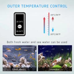 Haste de aquecimento de água ajustável para aquário, aquecedor de aquário, Smart Diving LED Temperature Display, novo, 1200W - Image 6