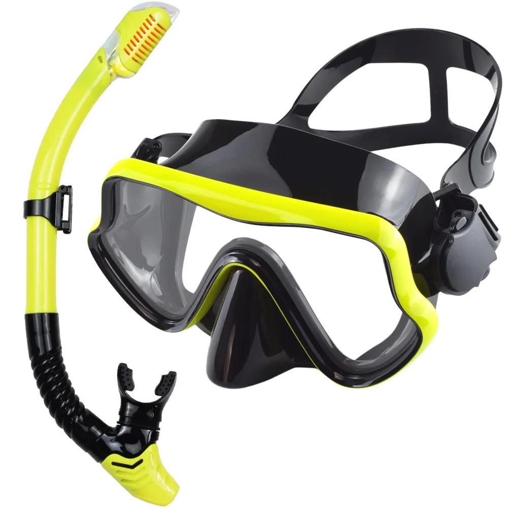 Conjunto de snorkel para adultos, vidro temperado profissional, equipamento de mergulho panorâmico, kit de treinamento de natação - Image 1