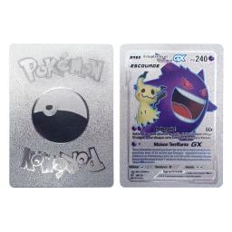 Cartas Pokémon Rainbow para Crianças, Ouro, Prata, Vmax, Coleção de Cartas GX, Treinador de Batalha, Espanhol, Inglês, Francês, Presentes de Natal - Image 3