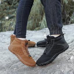 Botas de caminhada descalças de inverno para homens e mulheres, bota de neve quente com gota zero, botas de tornozelo com caixa de dedo largo, minimalista à prova d'água - Image 5
