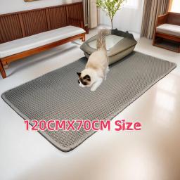 EVA Eco-friendly Double Layer Cat Litter Mat, Non-slipCat Litter Sand Mat para WC Cat Acessórios, 70x120cm - Image 1