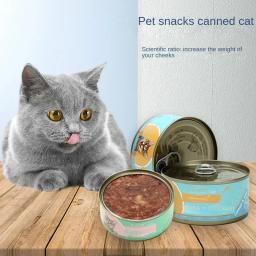 Cat Staple Food Can, Comida Molhada para Adultos para Petiscos, atum, Gatinho, Adulto, Novo, 3 latas, 170g, 2024 - Image 2