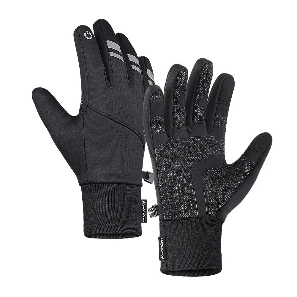 Luvas reflexivas de ciclismo para homens, tela sensível ao toque, impermeável, à prova de vento, bicicleta, esportes, luva, quente, motocicleta, esqui, inverno - Image 1