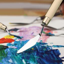 Pintura mistura raspador paleta faca pintura arte espátula com faca ferramentas para óleo lona estudante arte 7 - Image 4