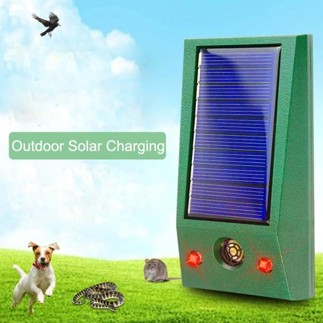 Repelente Eletrônico de Pássaros Solar com LED Piscante e Impermeabilidade IP58 para Controle de Pragas no Quintal