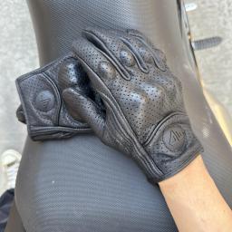 Luvas da motocicleta das mulheres dos homens moto couro ciclismo luva moto atv motor s 3xl proteção de bicicleta quatro estações primavera outono - Image 5