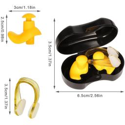 Natação Nose Clip Ear Plug Set, Clipe de nariz de silicone macio ambiental, Tampões para crianças, adultos, iniciantes, Natação Mergulho, Box - Image 2