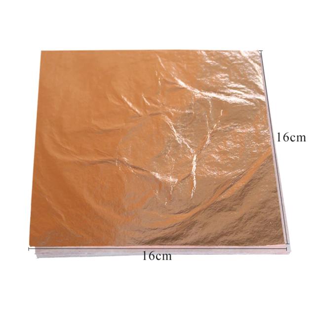 Papel Decorativo de 200 Folhas em 16cm com Imitção de Ouro, Prata e Cobre para Artesanato e Pintura