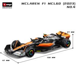 Bburago 1: 43 McLaren 2024 MCL38 Miami GP Fórmula de brinquedo modelo de carro de liga de corrida - Image 6