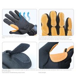Yellow Cowhide Outdoor Tactical Rapel Luvas, Engrenagem esportiva de escalada engrossada, Rapel Gear - Image 3