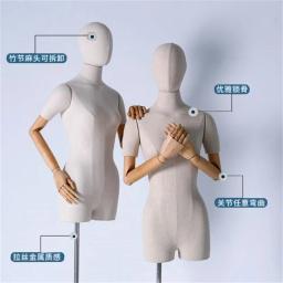 Feminino Costura Mão Manequim Suporte Do Corpo, Forma de Vestido Feminino, Jóias Clavicular Madeira, Mulheres Flexíveis, Cremalheira Ajustável, C044 - Image 5