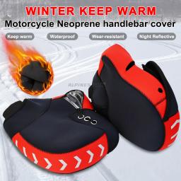 Impermeável e Windproof Motorcycle Handlebar Luvas, regalos Scooter, luvas de mão quente, faixa reflexiva, moto Grip, inverno - Image 1