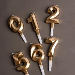 Decoração do bolo Vela com número 3D, Glitter Birthday Candles, Digital Candle, Topper para festa de casamento - Image 3