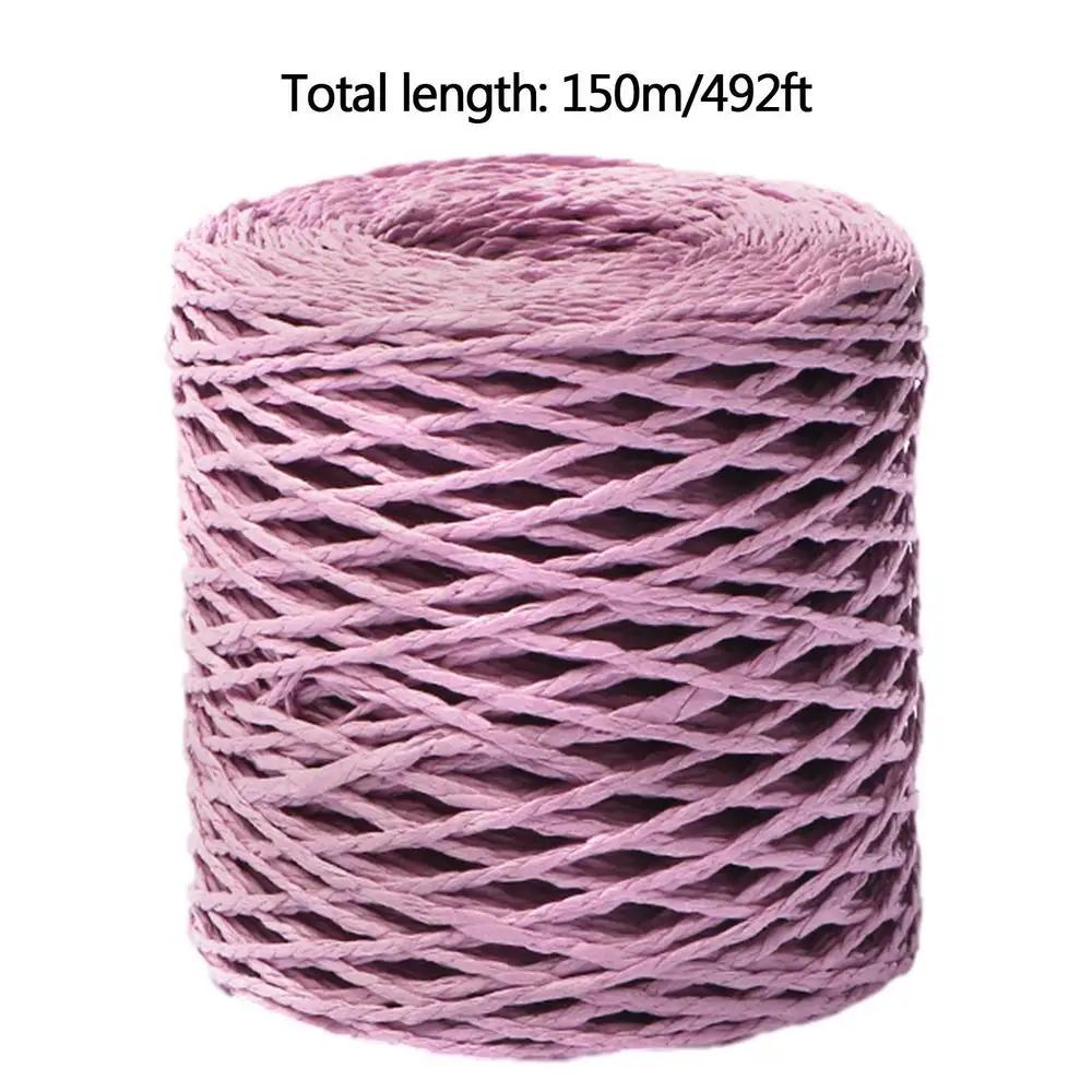 Raffia para artesanato, Fio de Raffia Natural para Embrulho Fio de malha Textura fosca Fitas de papel para chapéu, DIY - Image 1