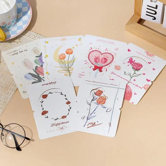 Convite Elegante para Aniversário e Dia das Mães com Cartões Florais - 8 Peças em Pacote