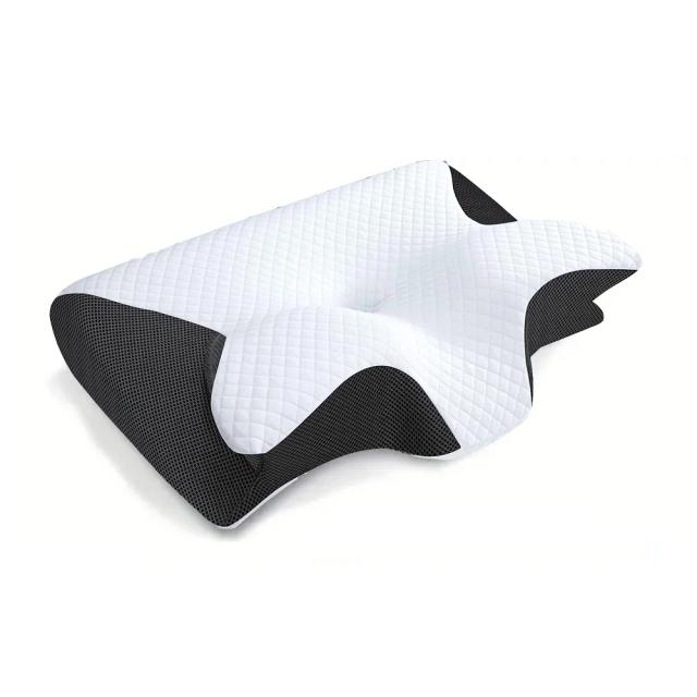 Travesseiro Ortopédico Cervical Borboleta com Memória Espuma e Rebate Lento para Conforto e Relaxamento na Cama de Massagem