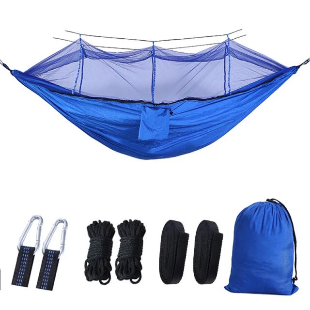 Cama Suspensa Portátil com Mosquiteiro em Tecido de Parachute para Camping, Alta Resistência e Leveza