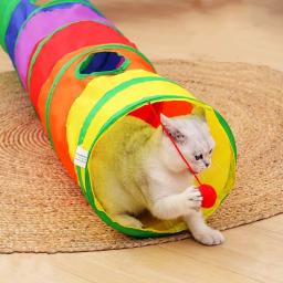 Túnel para Gatos Brinquedos Dobráveis para Gatos de Estimação Treinamento de Gatinhos Túnel de brinquedo divertido interativo entediado para cachorro, gatinho, coelho, tubo de túnel para brincar - Image 5