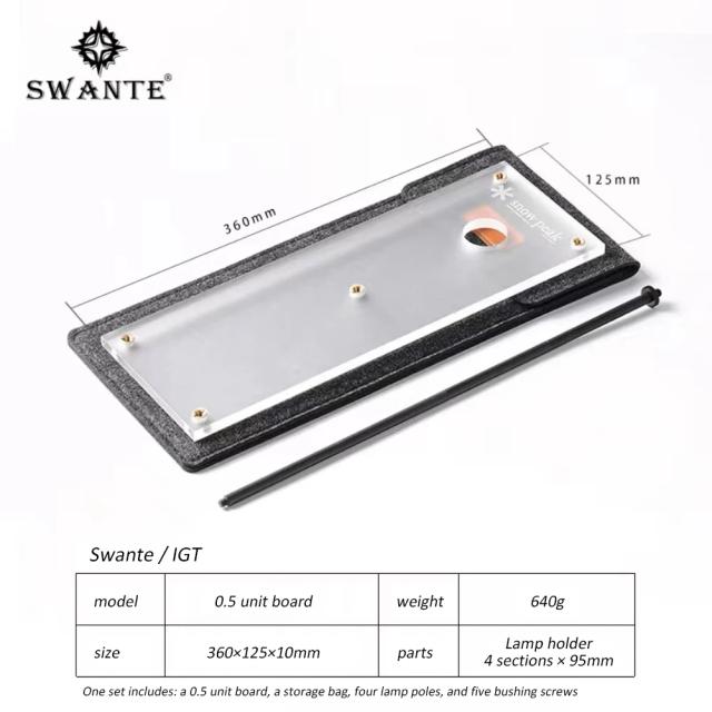 Swante Mesa de Acampamento Dobrável Telescópica com Tripé e Suporte para Lâmpada