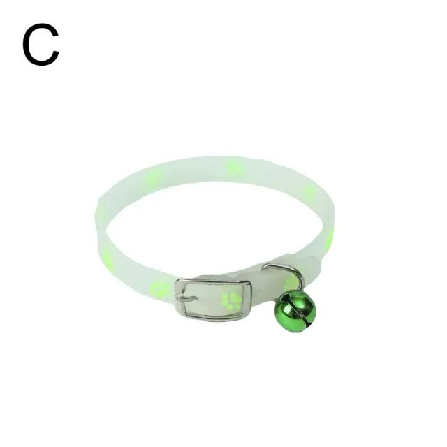 Colar Luminoso Fluorescente para Pets: Acessório Anti-Perda em Silicone para Cães e Gatos Pequenos