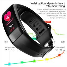 Impermeável Esporte Pulseira inteligente, Pulseira Saúde Tracker, Monitor de freqüência cardíaca, Pressão arterial e calorias Tracker, Smartband, ECG - Image 3