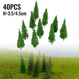 40 pçs modelo de árvores para trem ferroviário diorama wargame parque paisagem decoração ferroviária construção paisagem micro brinquedos - Image 3