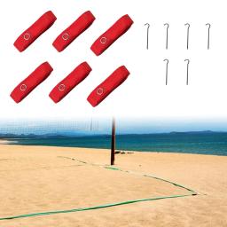 6 pçs linhas de vôlei de praia campo de fronteira 8m de comprimento com 6 linhas de âncora marcação tribunal marcador kit para esportes ao ar livre praia - Image 2