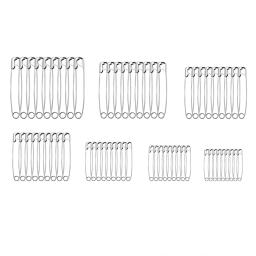 50 peças alfinetes de segurança de aço inoxidável grandes e pequenos alfinetes em massa ferramenta de costura para decoração de roupas broche fixação artesanato fazendo - Image 1