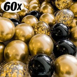 Balões mistos de lantejoulas infantil e adulto, dourado e preto, festa de aniversário e casamento, graduação, chuveiro de bebê, 15 unid, 60 unid - Image 1