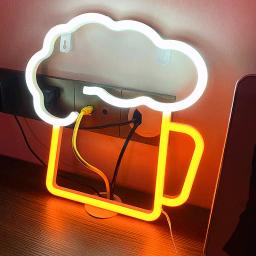 LED Beer Glass Neon Light, Glowing Festival Decoração, Desktop Atmosfera Neon Lamp, KTV Bar, Home Party Decor, Adulto e Presente Kid - Image 4