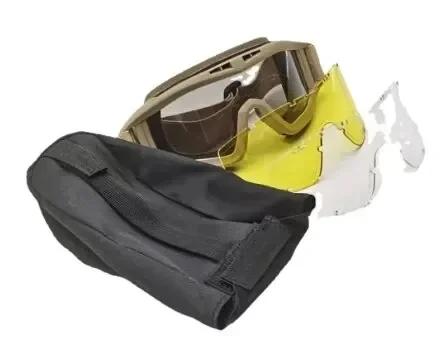 Óculos táticos à prova de vento e poeira, Airsoft, motocross, motocicleta, montanhismo, CS, proteção segura, tiro, 3 lentes - Image 1