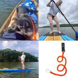 Elastic Kayak Paddle Leash Trela de prancha de surf Corda de surf Cana de pesca Cabo de cordão enrolado, Corda de gravata, Acessórios de barco a remo - Image 4