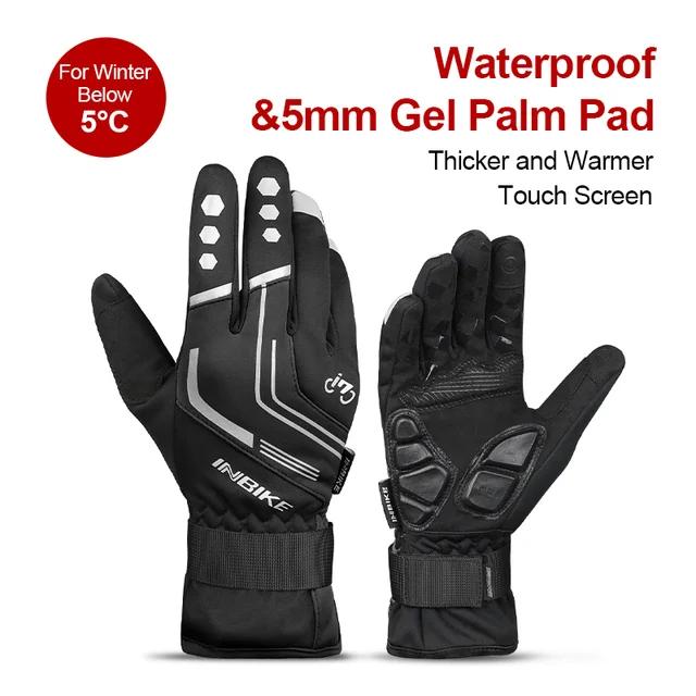 Luvas de Ciclismo Inbike para Inverno com Almofada de Gel Térmica - Proteção à Prova de Vento para MTB e Estrada, Ideais para Esportes ao Ar Livre