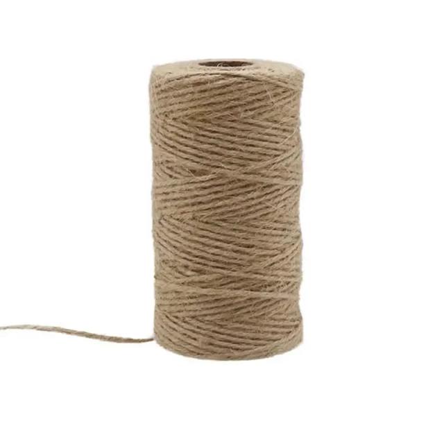 Fio de Juta Natural 2mm - 100m para DIY, Artesanato, Embrulho de Presentes e Decoração de Natal