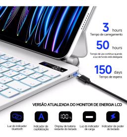 Teclado Magnético Rgb + Capa Para Apple iPad Pro 11 2018-2022 Air 4 Air 5 Air 6 11" - Image 5