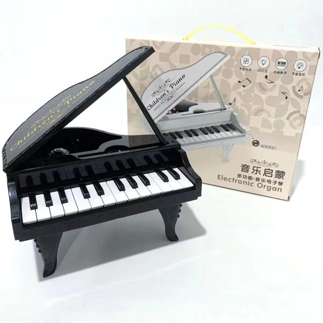 Piano Eletrônico Miniatura Preto e Rosa com 26 Chaves - Ideal para Praticar Música e Presentear no Natal