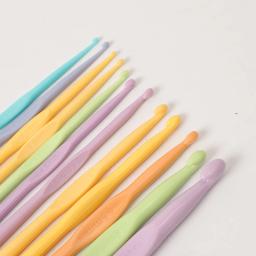 Plástico colorido Crochet Hooks Kit, agulhas de tricô, pontos Craft Set, camisola DIY, costura Weave Tools, 2.0-10.0mm, 12Pcs - Image 4
