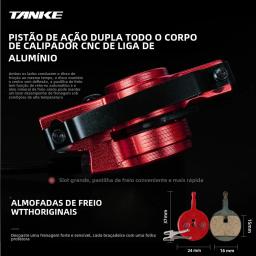 Tanke mtb bicicleta conjunto de freio a disco hidráulico 160mm rotores placa pinça óleo dianteiro traseiro mountain bike braçadeira 22.2mm lidar com um pilar - Image 4