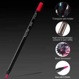 Conjunto de lápis de cor de arte sortida H&B, 24/50/72 peças à base de óleo de madeira preta 3.3mm artistas profissional kit de coloração para adultos com núcleo macio - Image 2