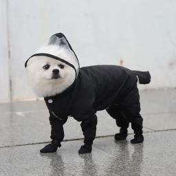Impermeável de quatro patas para cães e gatos, macacão com tudo incluído, roupas impermeáveis, capa de chuva, roupas para animais, moda chovendo - Image 6